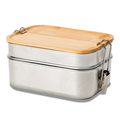R08209.01 - Double lunch box Alcora, srebrny 